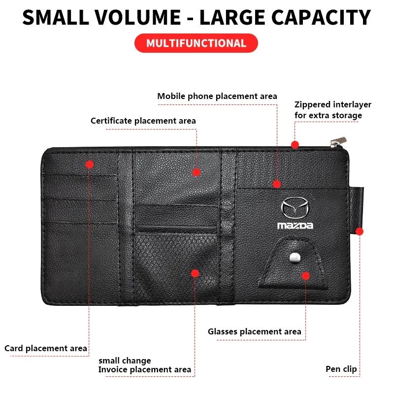 Car Sun Visor Organizer Auto Pocket Organizer Interior Accessories For Mazda 3 Alexa CX30 CX-4 CX5 CX-5 CX8 CX-8 CX-30 CX9 CX-9