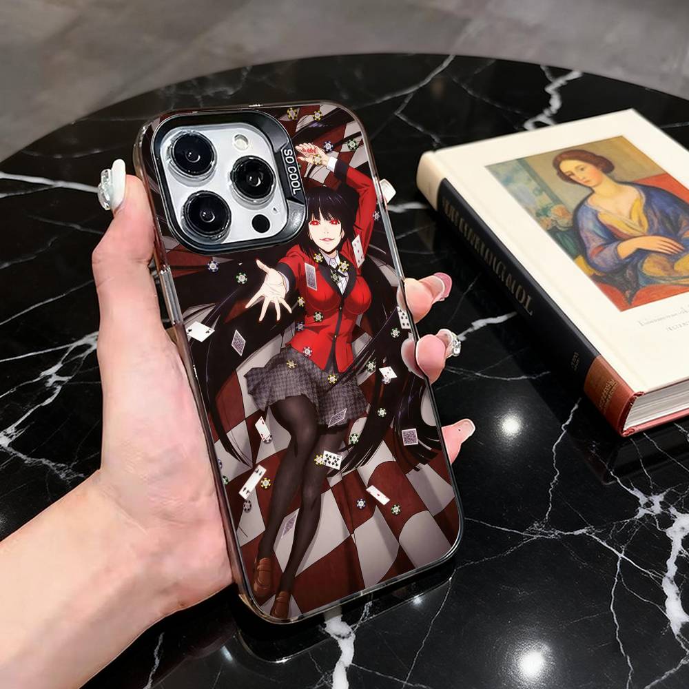 Kakegurui Yumeko Jabami Phone Case For iPhone 17,16,15,14,13,12,11 Plus,Pro Max,XS,Colored Silver Plated Inside Cover iPhone13