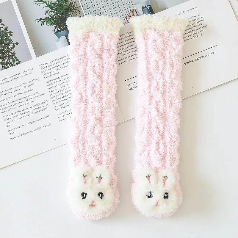 

Baby Socks Fall Winter Warm Thickened Coral Velvet Newborn Baby Socks Warm Long Knee Cartoon Doll Children Socks Baby Clothes 1-5 Years