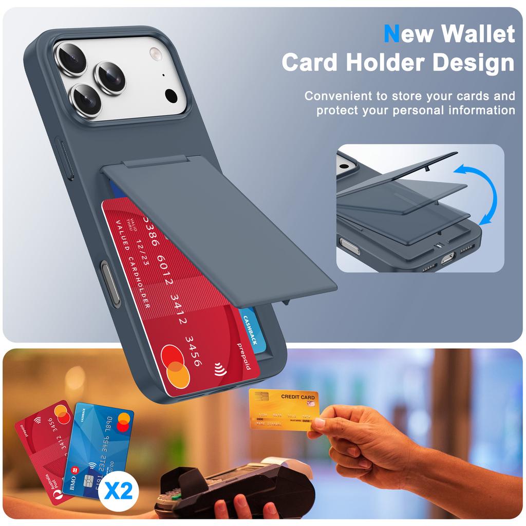 New for IPhone17 Frosted Card Holder Holder Mobile Phone Case 16Pro Air Bag Anti-fall 15 Mobile Phone Protective Cover
