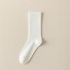 Ladies Spring and Autumn Pure Cotton Pure Color Sweat Absorbing Deodorant Moon Son Tube Stack Socks