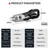 8000Pa 120W Wireless Handheld Vacuum Cleaner LED Dual-Charge Mode Wet Dry Cleaner for Home Office Cars