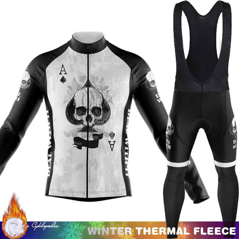 Men's Cycling Jersey Winter Thermal Fleece Biking Clothes Triathlon Road Bikes Man Outfit Long Sleeve Shirt Bicycle Clothing Set