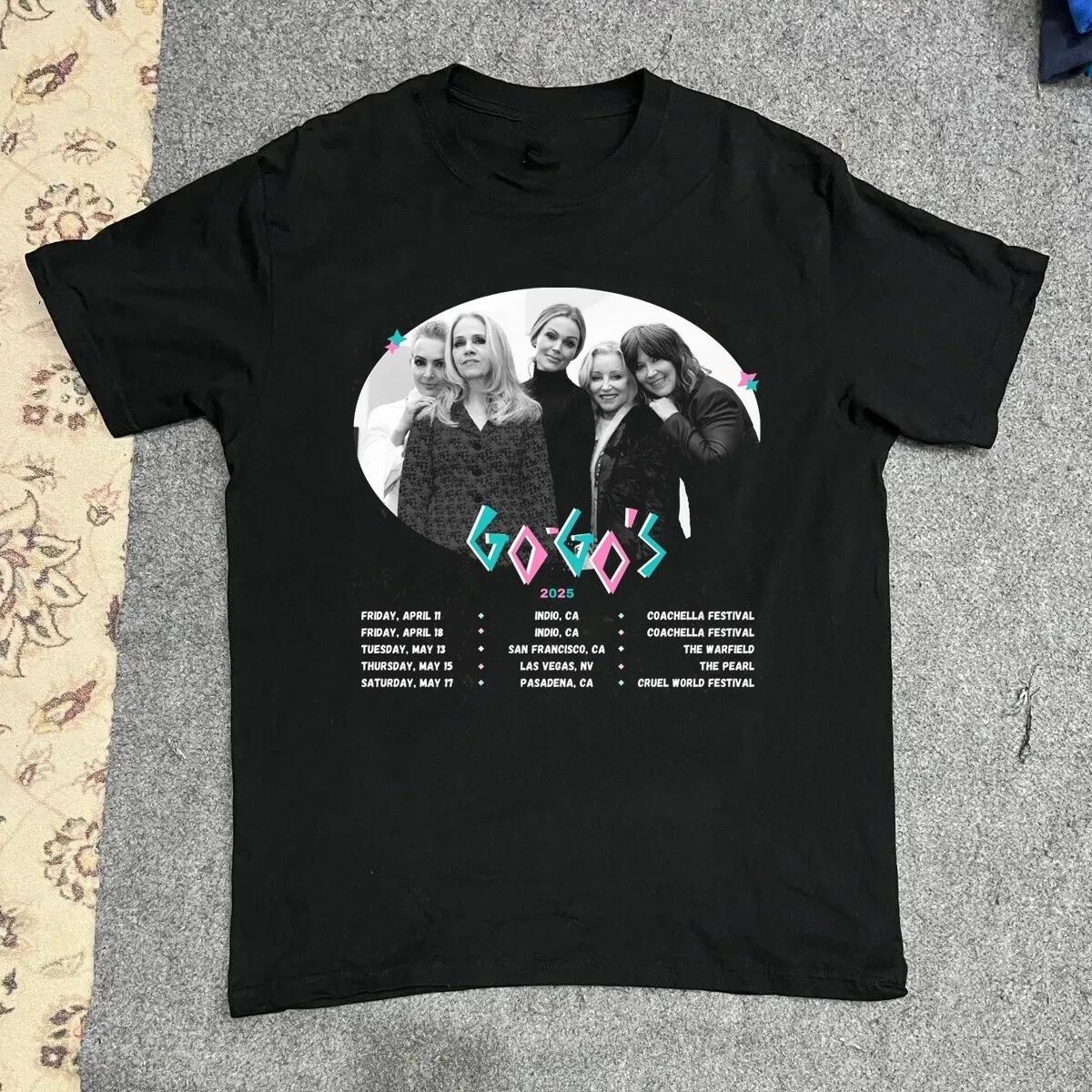 NEW The Go Go Band 2025 Tour Dates Poster Short Sleeve T Shirt M