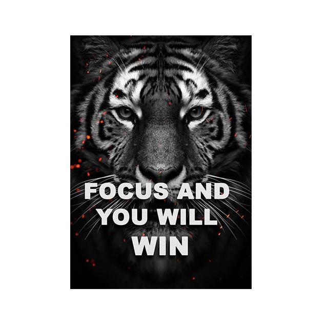 Lion and Tiger Motivational Text Posters Wall Art Canvas Prints Modern Animals Paintings Living Room Home Office Decor Pictures