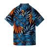 Men's Casual Loose Fit Short Sleeve Shirt Button Down Palm Leaf Print Lightweight Summer Beachwear Shirt