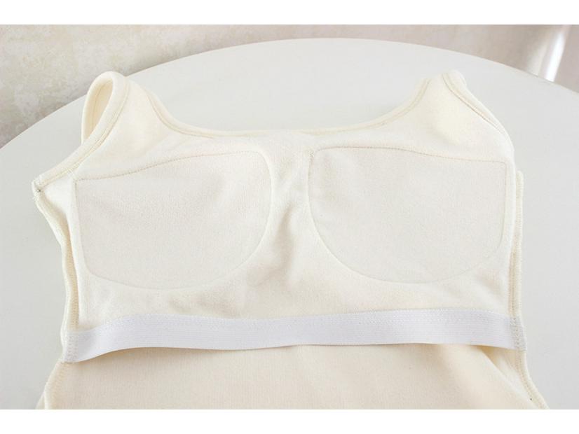 Women's 2025 Winter Korean-Style Slimming Warm Vest with Chest Pads - White, Non-See-Through
