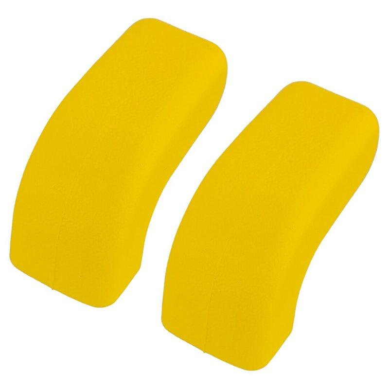 1 Pair Front Bumper Tow Hook Cover Trim Sleeve Protectors fit for Jeep Wrangler JK JL Gladiator JT 2007- Yellow TPE