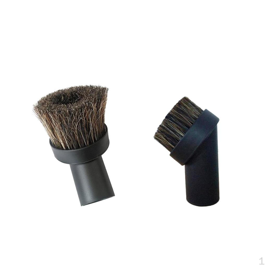 Set of 2 Pieces Universal Round Horsehair Vacuum Brushes Dust Dusting Brush fit Most with
