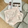 Women's Summer Satin Ice Silk 10A Antibacterial No Trace Abdominal Light Plastic High Waist Triangle Briefs