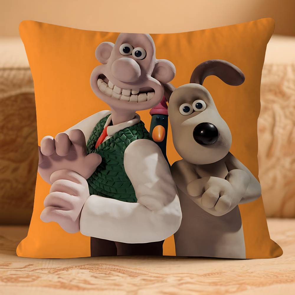 Wall-ace And G-Gromit Pillowcase Toon Gift Cushion Cover Bedroom Home Sofa Chair Seat Decor Pillow Case