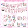 Axolotl Birthday Party Decorations Pink Axolotl Theme Happy Birthday Banners Hanging Swirl Decorations Kit Party Supplies For Bo