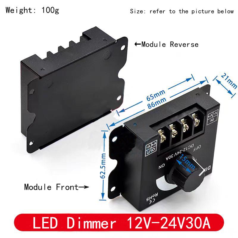 LED Dimmer hart und weich Streifenlicht Dimmer Helligkeitsregler DIMMER Knopf 12V/24V30A