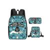 Shell Print Three Piece Set Rucksacks for Boys/Girls Best Gifts 2D Animated Water-resistant Trendy School Carrier for Children