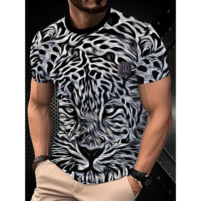 

Men s Fashion 3D Printed Men s T-Shirt Round Neck Short Sleeve, Trendy Street Wear S