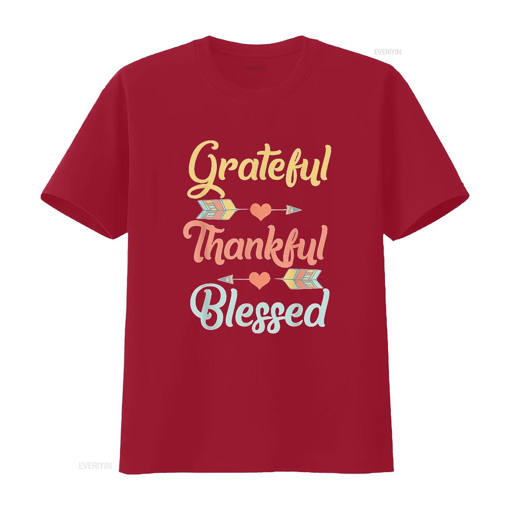 Womens Grateful Thankful Blessed T Shirt Cool Thanksgiving Day Black 2X Large vintage Washed streetwear Comfortable homme