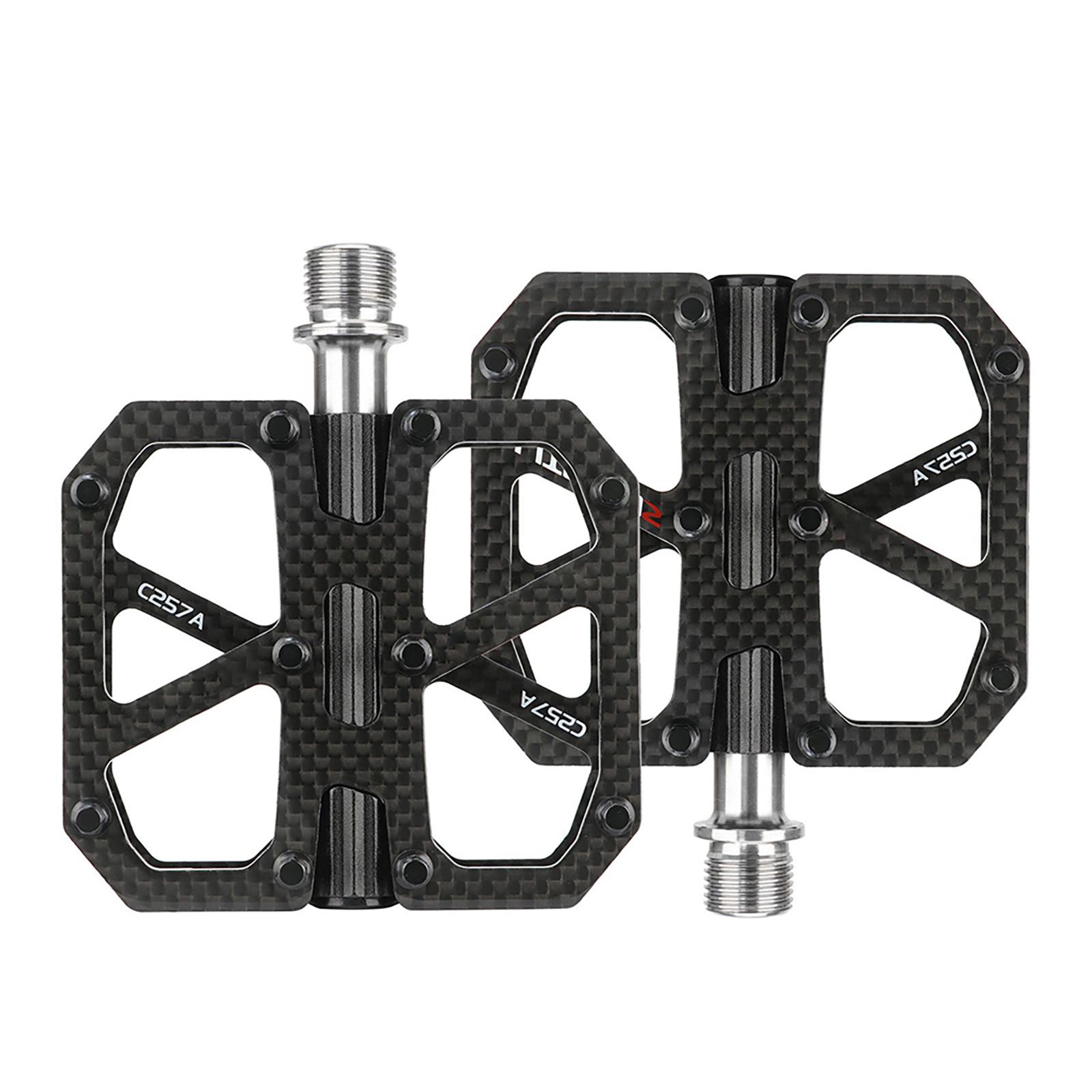 Bicycle Flat Pedal Universal Lightweight Carbon Fiber Platform Pedal Mountain Road Bicycle Flat Pedal For Travel Cycle-Cross Bikes 1 Pair black #1
