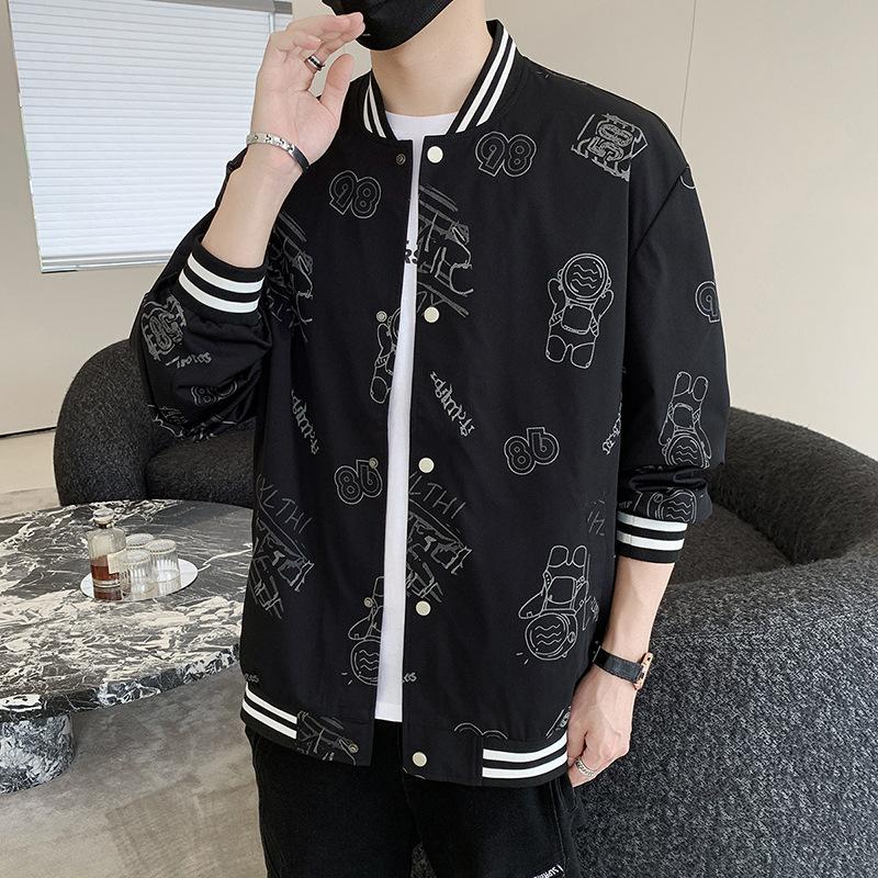 

Повседневное свободное пальто весна-осень в стиле Гонконга, молодежная куртка для учеников младших классов средней школы 5XL чёрный