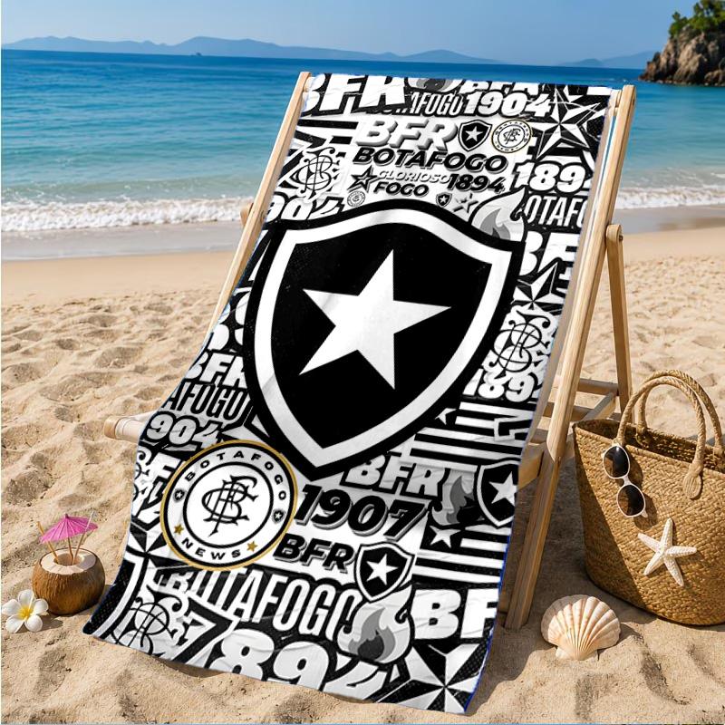 Shield With Star Emblem Printed Microfiber Beach Towel, Soft And Absorbent, Quick-Dry, Ideal for Summer Travel, Beach Essential, Swimming Pool