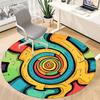 1 Stück bunter Teppich mit Zahnradmuster, runder, rutschfester, langlebiger Teppich in großer Größe für das Büro, geeignet für das Büro