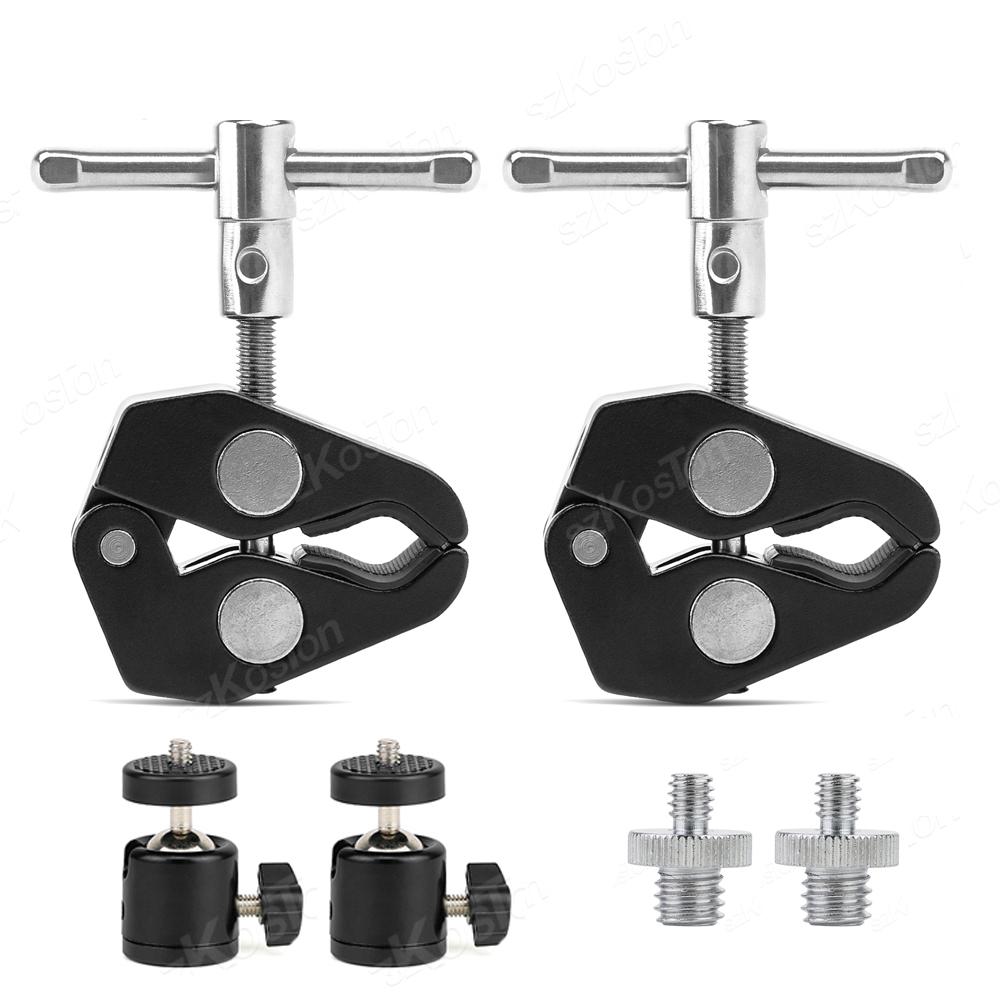 Super Clamp with 1/4 3/8 Thread for Photography Camera Monitor Plate Glass LED Light Umbrellas Shelves Cross Bars Accessories