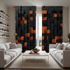 Piece Hd Digital Black Tie Solid Wood Mosaic Curtain Home Decoration Style Living Room Bedroom Through Rod For Sitting Made Of Polyester