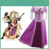 Elegantní Dospělá Pohádková Princezna Rapunzel Zamotaná Cosplay Kostým Pro Halloweenské Párty
