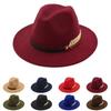 Simple Fashion Formal Occasion Couples Woolen Hats Large Brimmed Jazz Hats Autumn And Winter Fashion British Vintage Top Hats