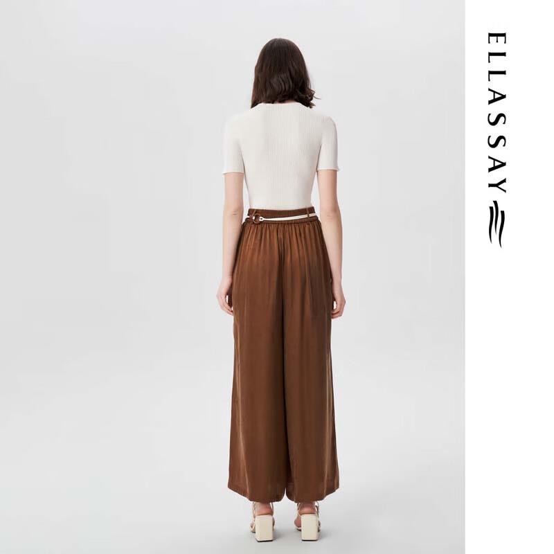 ELLASSAY Women's High-Waisted Wide-Leg Trousers