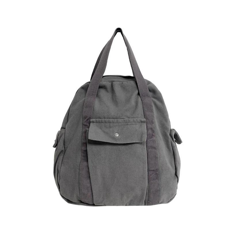 Leisure Sport Classic Style Retro Casual Backpacks Solid Zipper Canvas Durable Shoulder Bags for Unisex