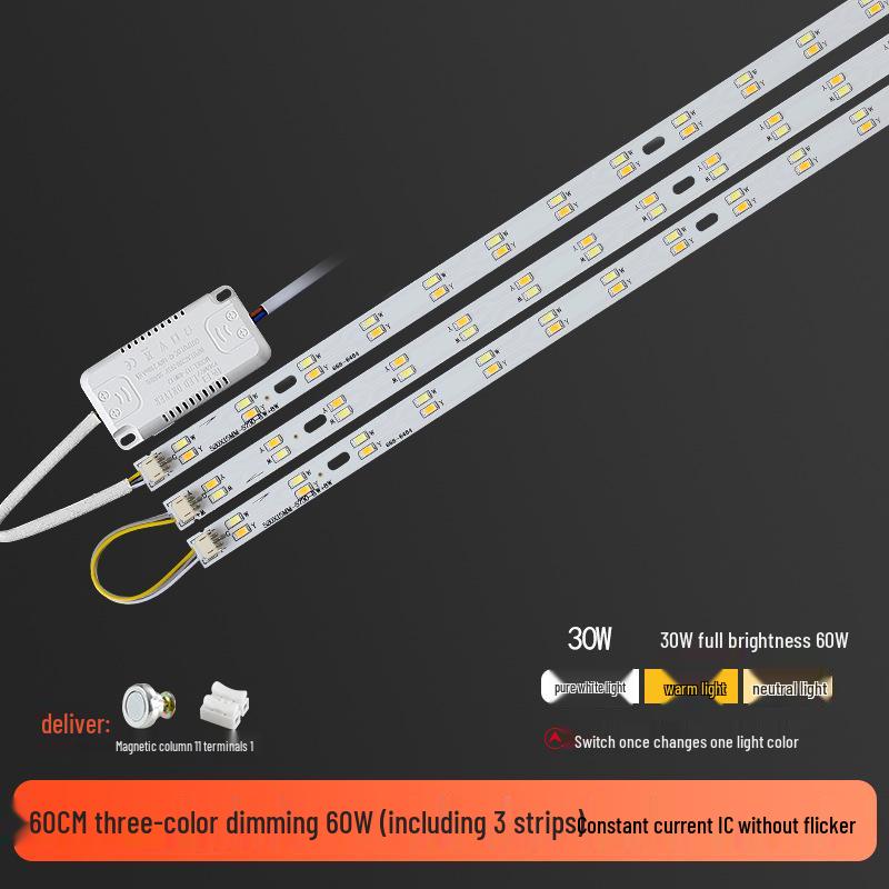 Three-Color LED Strip Light Panel for Living Room Ceiling