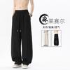 Mens Loose Wide Leg Thin Breathable Casual Curved Trousers
