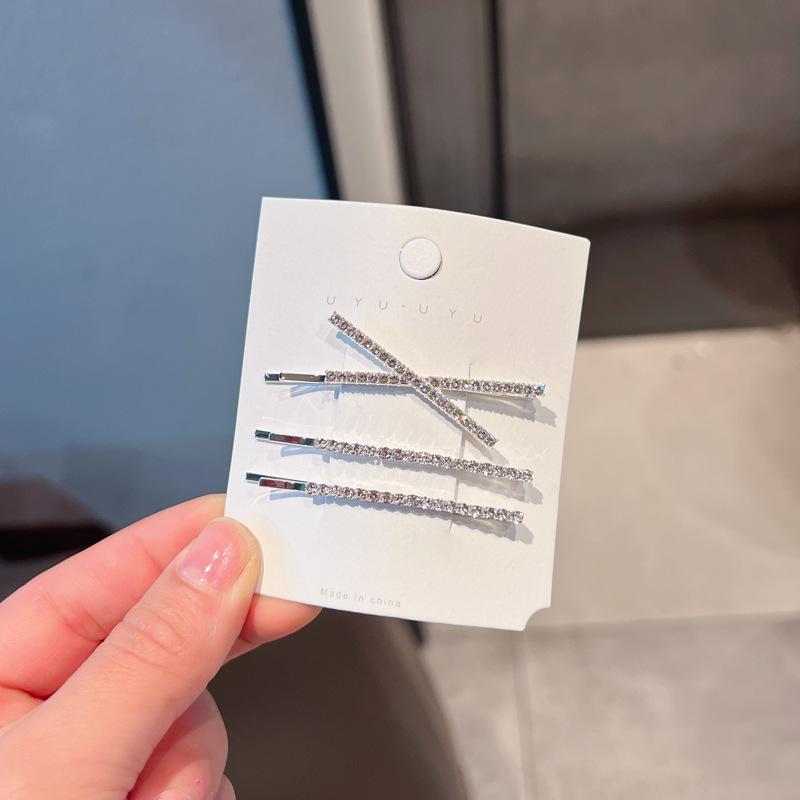2/3/4PCS X-shaped Hair Clips Shiny Rhinestone Fashionable Small Hair Clips Fringe Decorative Clips ringe Decorative Clips