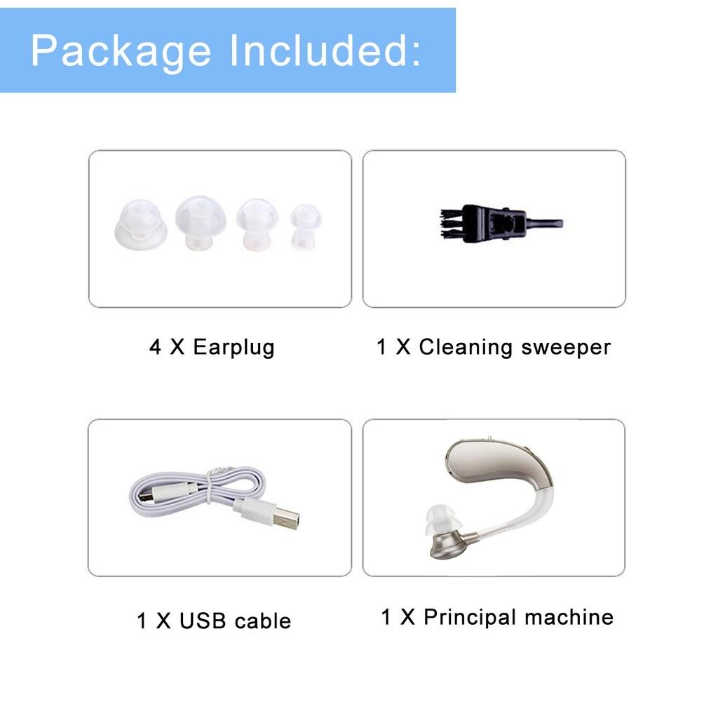 Digital Rechargeable Hearing Aid Intelligent Sound Amplifier Small Portable Deaf Audiphone Behind Ear