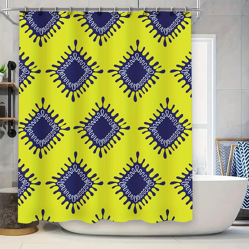 

Bright Yellow Blue Waterproof Shower Curtain Modern Sunburst Print Decorative Bath Accessories 180x243cm (71 x 96) Fast Shipping 90x180cm