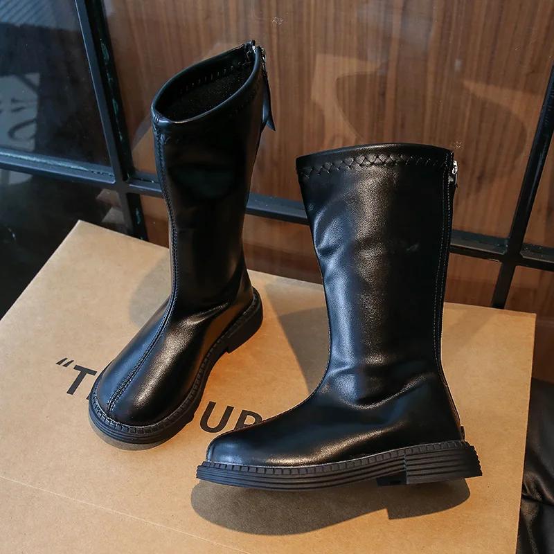 Kinder High Boots für Mädchen Frühling Herbst Wasserdicht Rutschfest Kinder Elegante Prinzessinnenstiefel Einfacher Koreanischer Stil