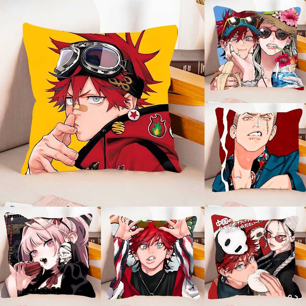 Anime Cool GgokurakugaiS Pillow Case Pattern Printed Pillowcase For Living Room Sofa Cushion Cover Bedroom Decor