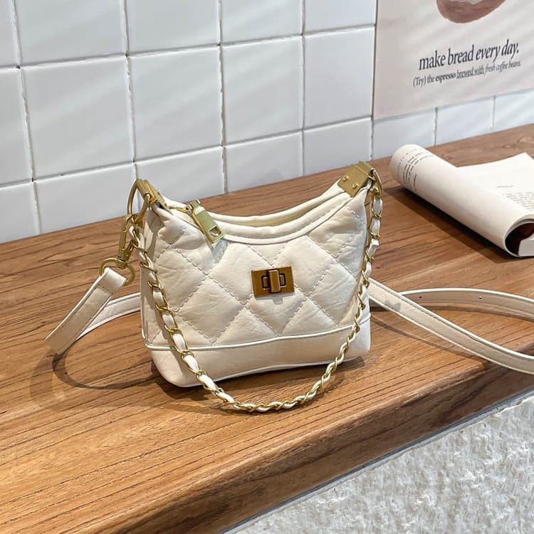 Vintage Rhombus Underarm Bag Daily Commuter Small Satchel