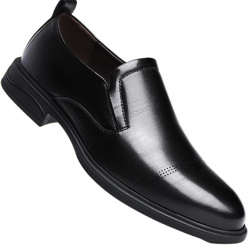 FashionHigh Quality Brand Men's Genuine Leather Shoes Glossy Business Shoes Men's Conference Formal Shoes Casual Loafers for men