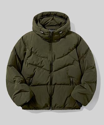 Verdnt Cut-Block Quilted Hooded Padded Jumper [Khaki]
