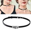 Gothic Collar Necklace Punk Rock Pu Leather Choker Collar Necklace for Women,Teens Girls,Individuality Neck Jewelry