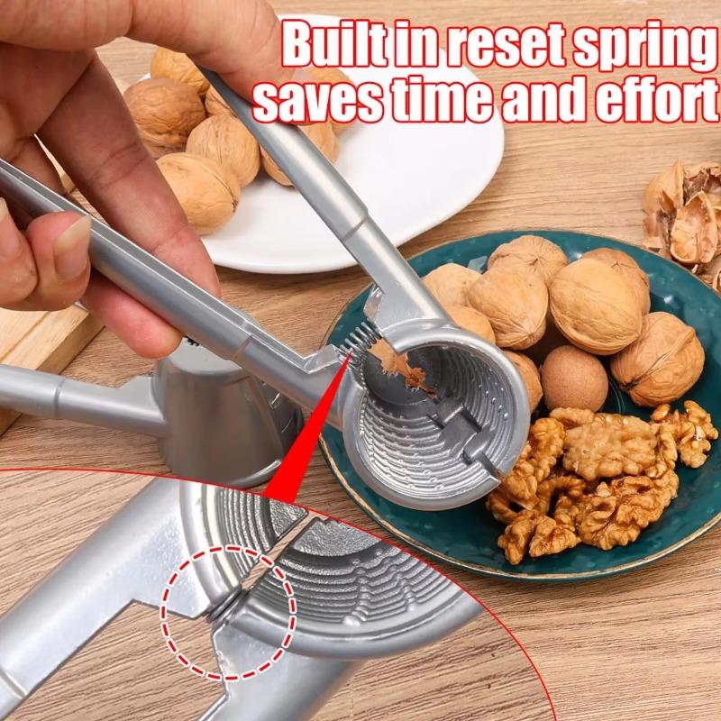 Portable Nut Cracker Silver Metal Walnut Clip Nut Cracker Opener Walnut Plier Nut Shelling Tools Kitchen Gadgets Accessories