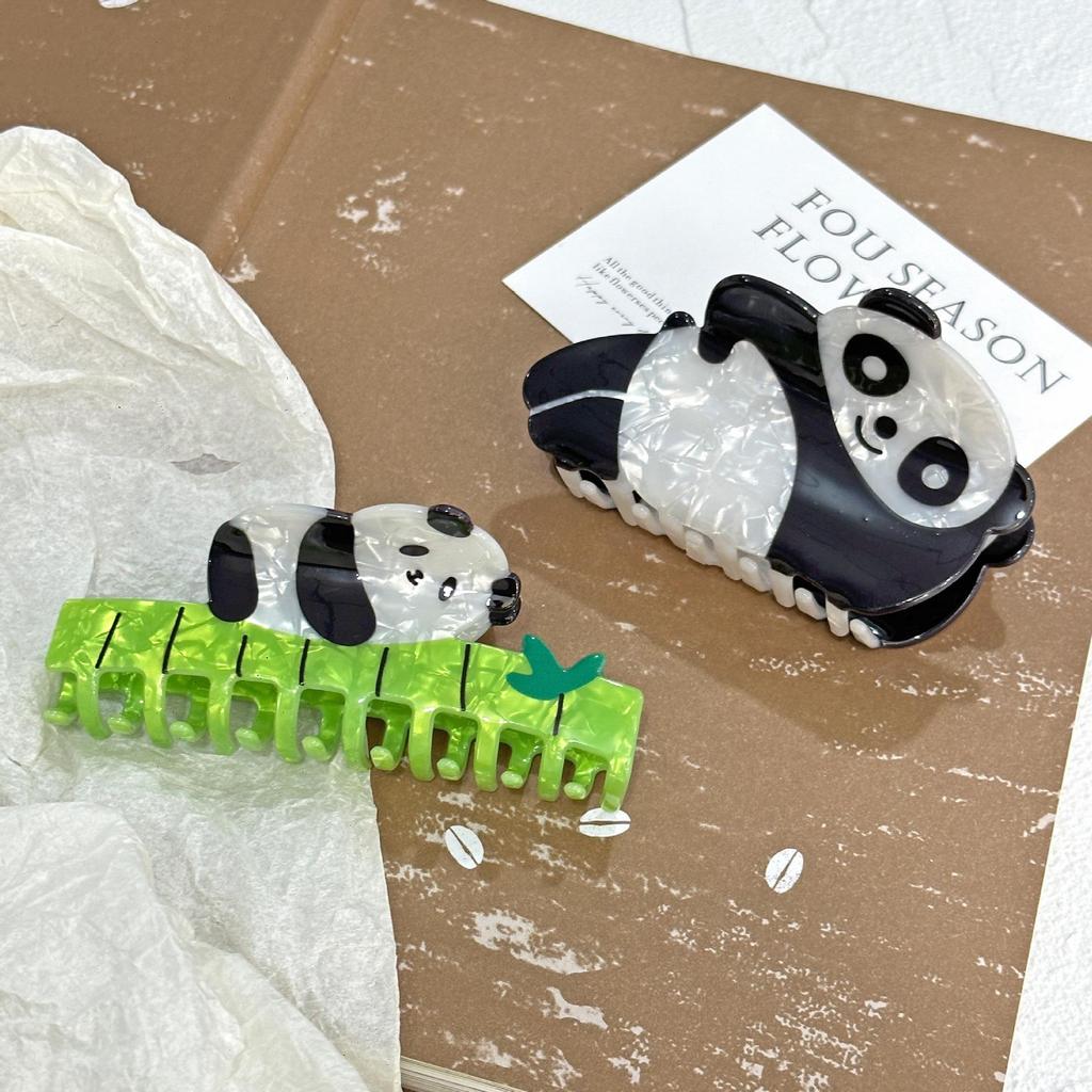 Okouzlující panda kreslená spona do vlasů - Vysoce kvalitní žraločí spona pro updo pro dívky