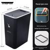 High-Capacity Press-Open Trash Can with Lid for Kitchen & Living Room - Stylish & Popular