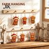 Christmas Tree Decorations Highland Cow Advent Calendar with 24 Acrylic Ornaments, Festive Countdown Party Supplies Box for Holiday Hanging Decor And