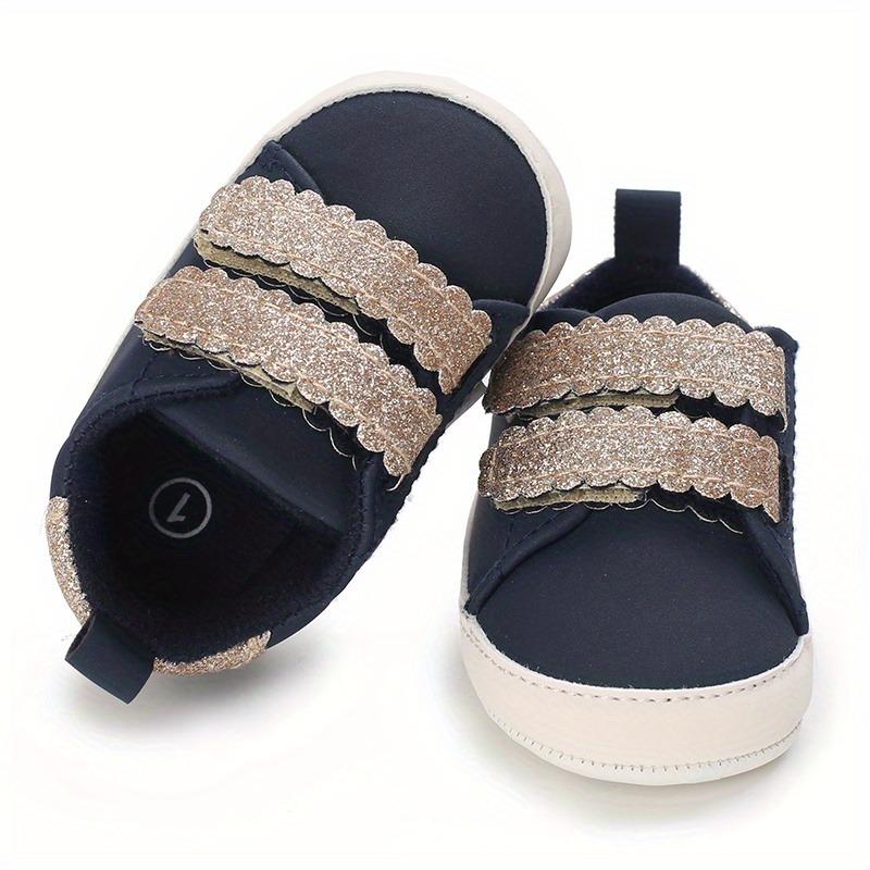 Adorable Floral Print Sneakers Baby Girls Trendy Comfy Slip On Slippers Adjustable Hook Loop Fastener