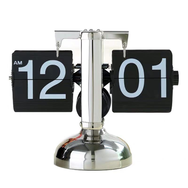 European Retro Mechanical Flip Clock - Desktop Ornament for Living Room