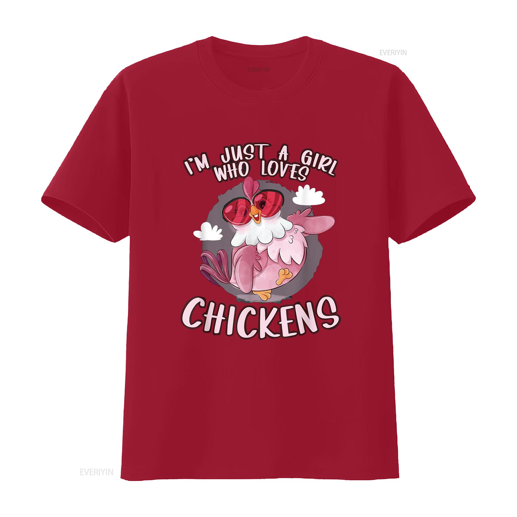 

I m Just a Girl Who Loves Chickens Cute Chicken Buffs s T Shirt vintage Washed streetwear graphic Soft fashion Slightly S