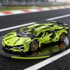 1:14 Green Bull Sports Car Building Blocks: RC Supercar Toy for Boys