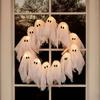 Halloween Ghost Wreath LED Spooky Door Decor Front Door Ghost Wreath Best Selling Spooky Light Decor Halloween Must-Have